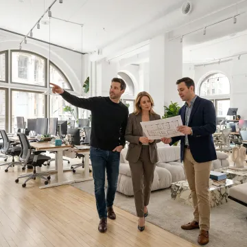 Commercial office property tour in NYC
