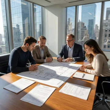 Office leasing strategy meeting