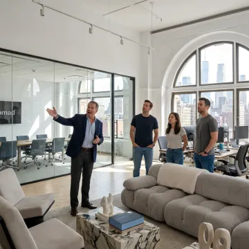 NYC commercial office tour with broker