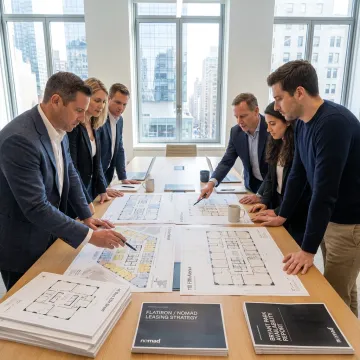 Commercial real estate planning session in NYC office