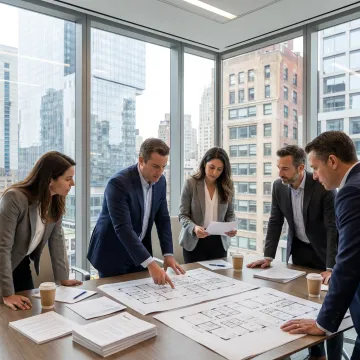 NYC office leasing consultation in progress