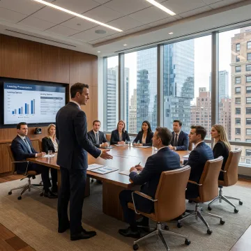 Commercial real estate advisor touring NYC office space