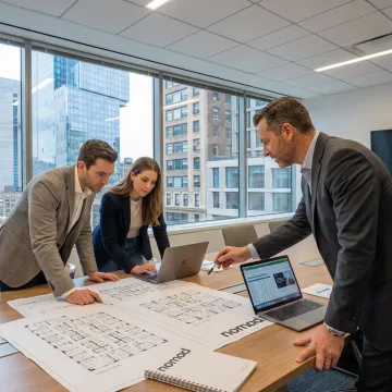 Office leasing strategy meeting in Manhattan