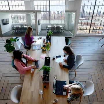 Modern Long Island City office space with skyline views