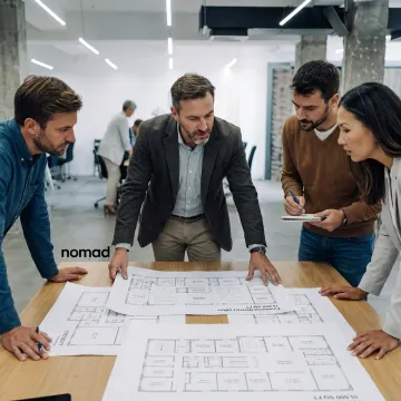Office leasing strategy meeting