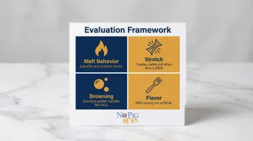 Four-criteria vegan mozzarella pizza taste test evaluation scoring framework