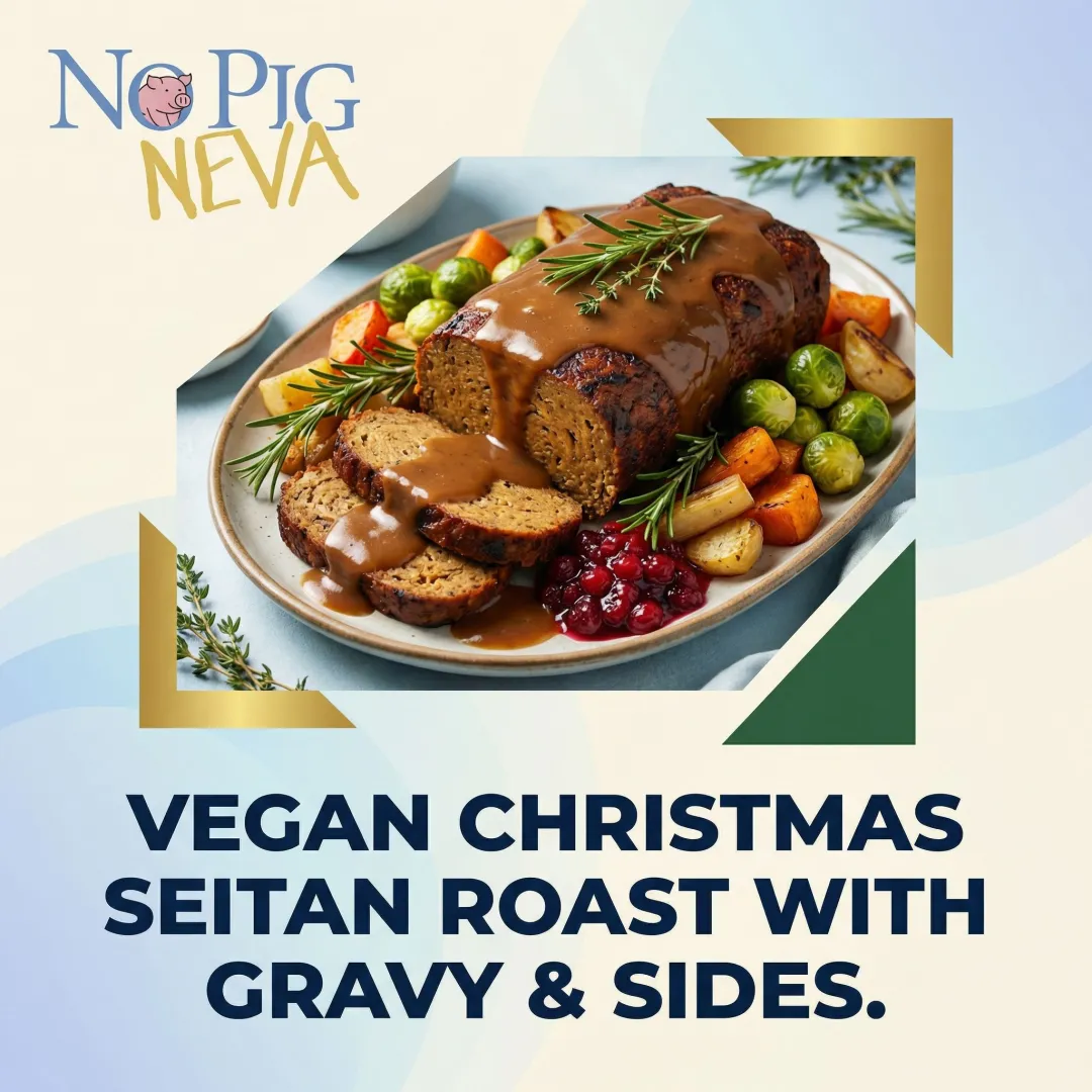 Vegan Christmas Seitan Roast with Gravy & Sides