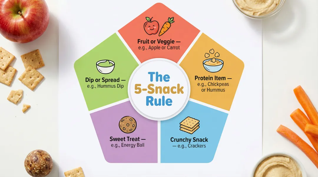 5-component vegan lunchbox snack rule balanced nutrition building blocks for kids