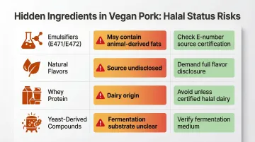 Four hidden halal-risk ingredients in vegan pork products comparison table