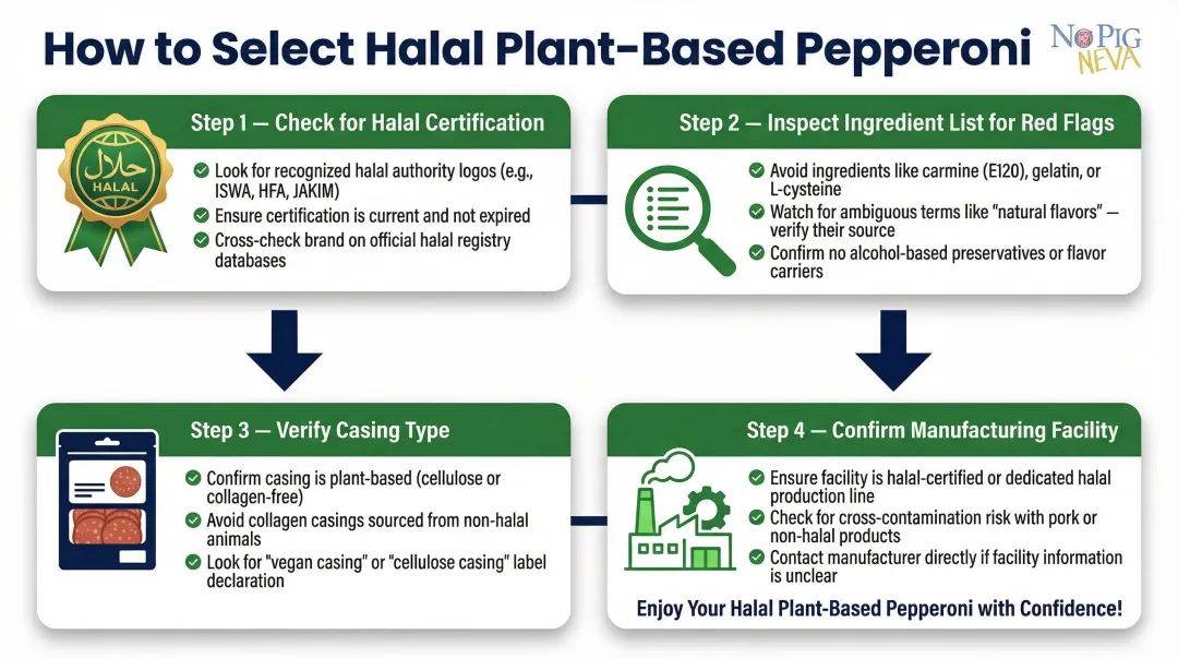 4-step checklist for choosing halal-compliant plant-based pepperoni products
