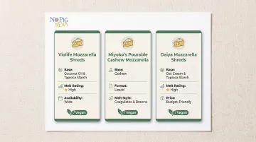 Three best store-bought vegan mozzarella cheese brands compared by melt and flavor