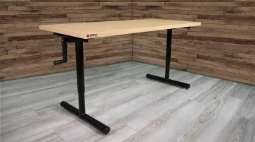 ADA-compliant computer training table T-Leg design showing open knee clearance zone