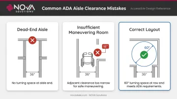 Three common ADA aisle clearance mistakes in training room furniture layouts