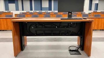 NOVA Solutions iMod desk cable management system built-in wire channel compartment