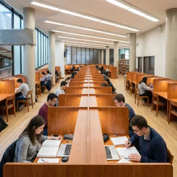 Study carrels arranged in a modern library setting for focused individual study