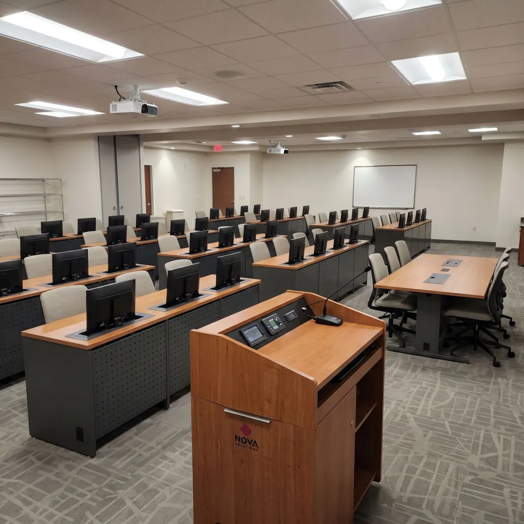 American-made technology furniture in a Michigan training room