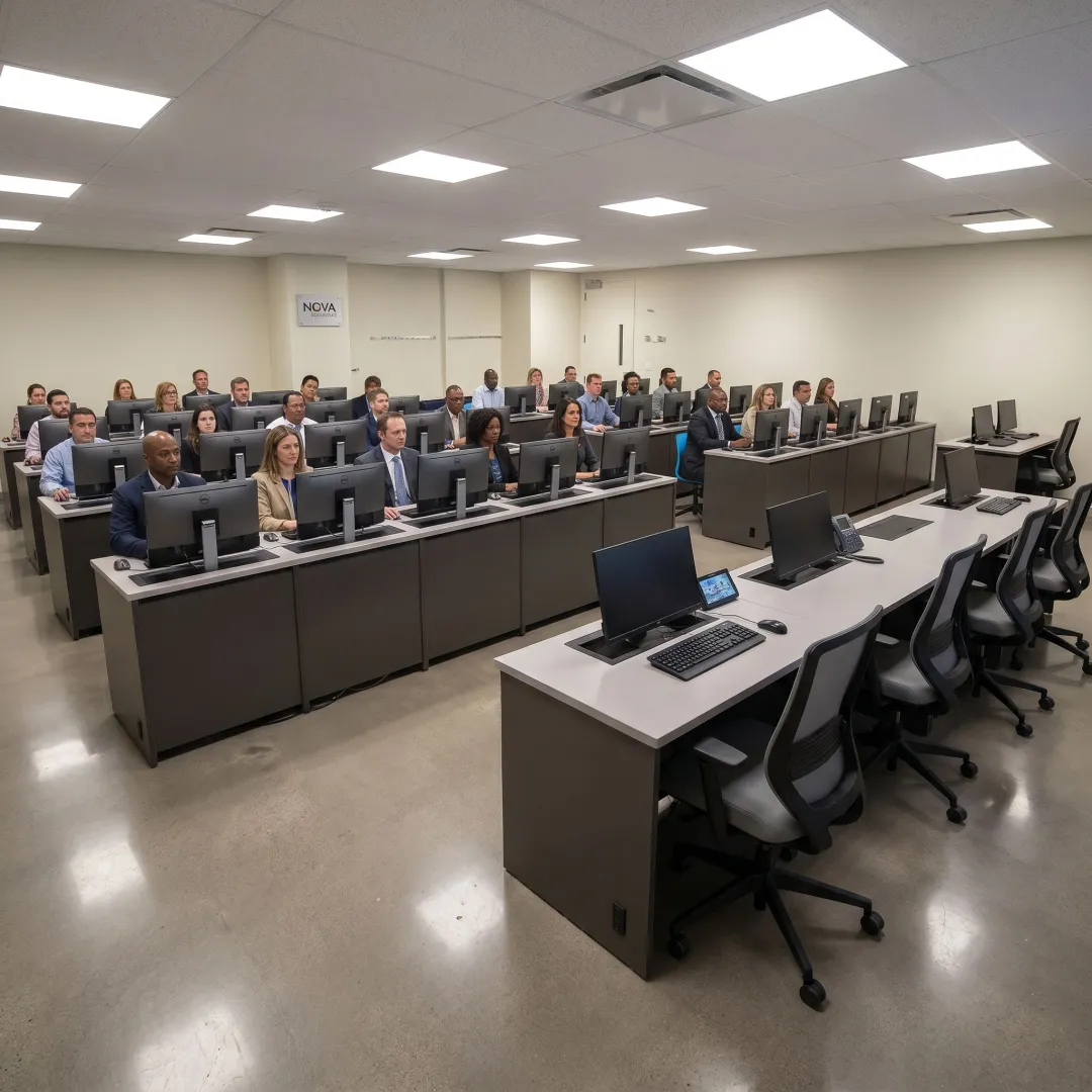 Made-in-USA furniture in a modern training room