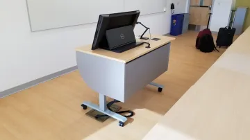 Technology-integrated podium with concealed wiring