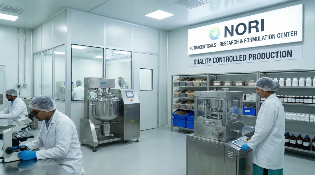 NORI nutritional oncology research facility nutraceutical manufacturing and formulation lab