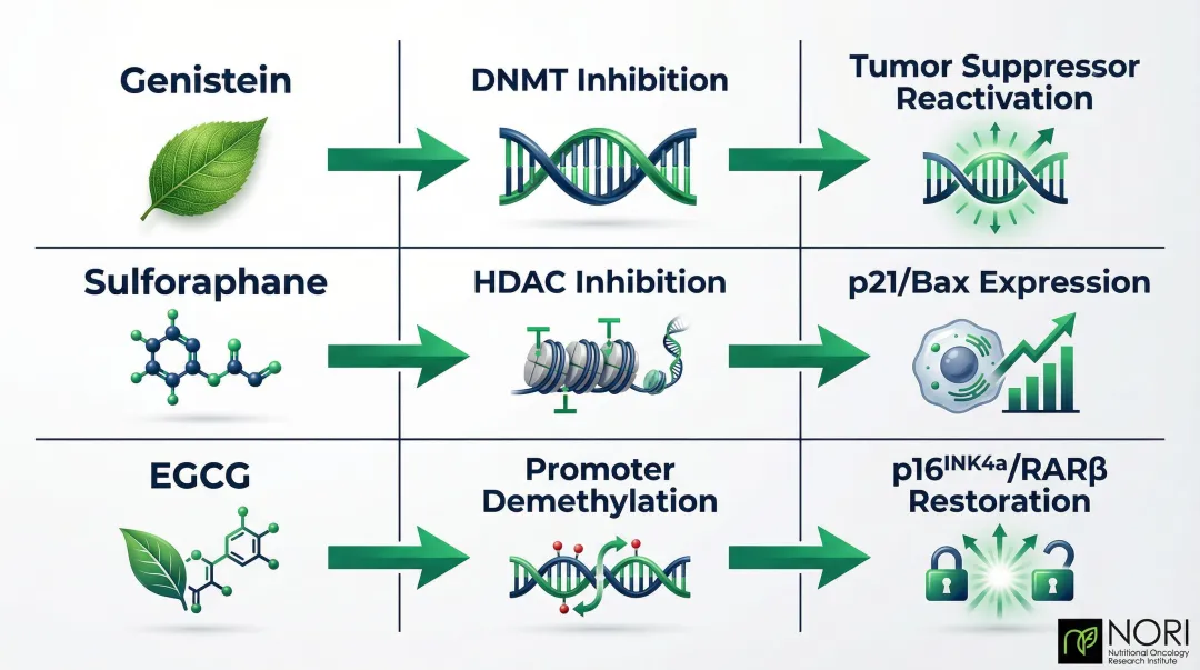 Three nutraceutical compounds and their epigenetic cancer-fighting mechanisms comparison
