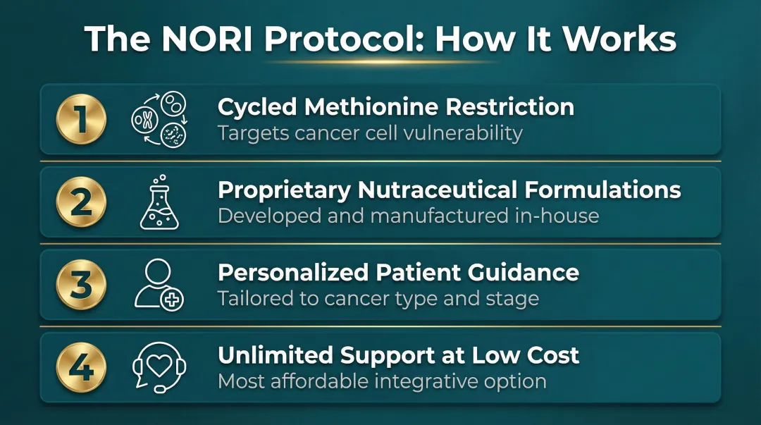 NORI Protocol four-component nutritional oncology program structure and features overview