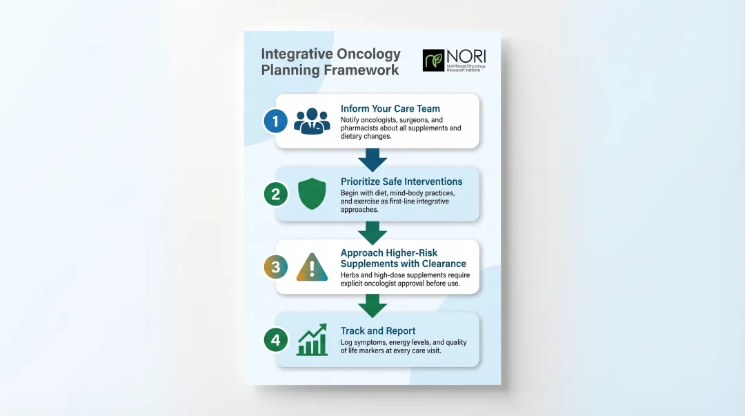 Four-step integrative kidney cancer support plan framework process flow