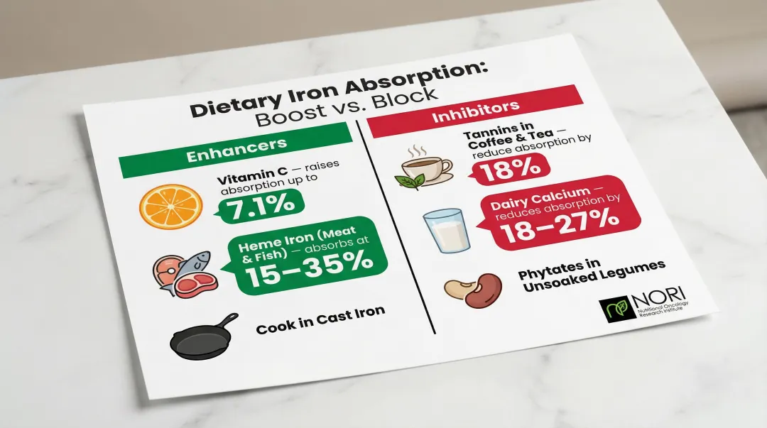 Iron absorption enhancers versus inhibitors dietary guide for cancer patients