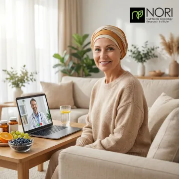 Cancer patient receiving nutritional support at home via video consultation