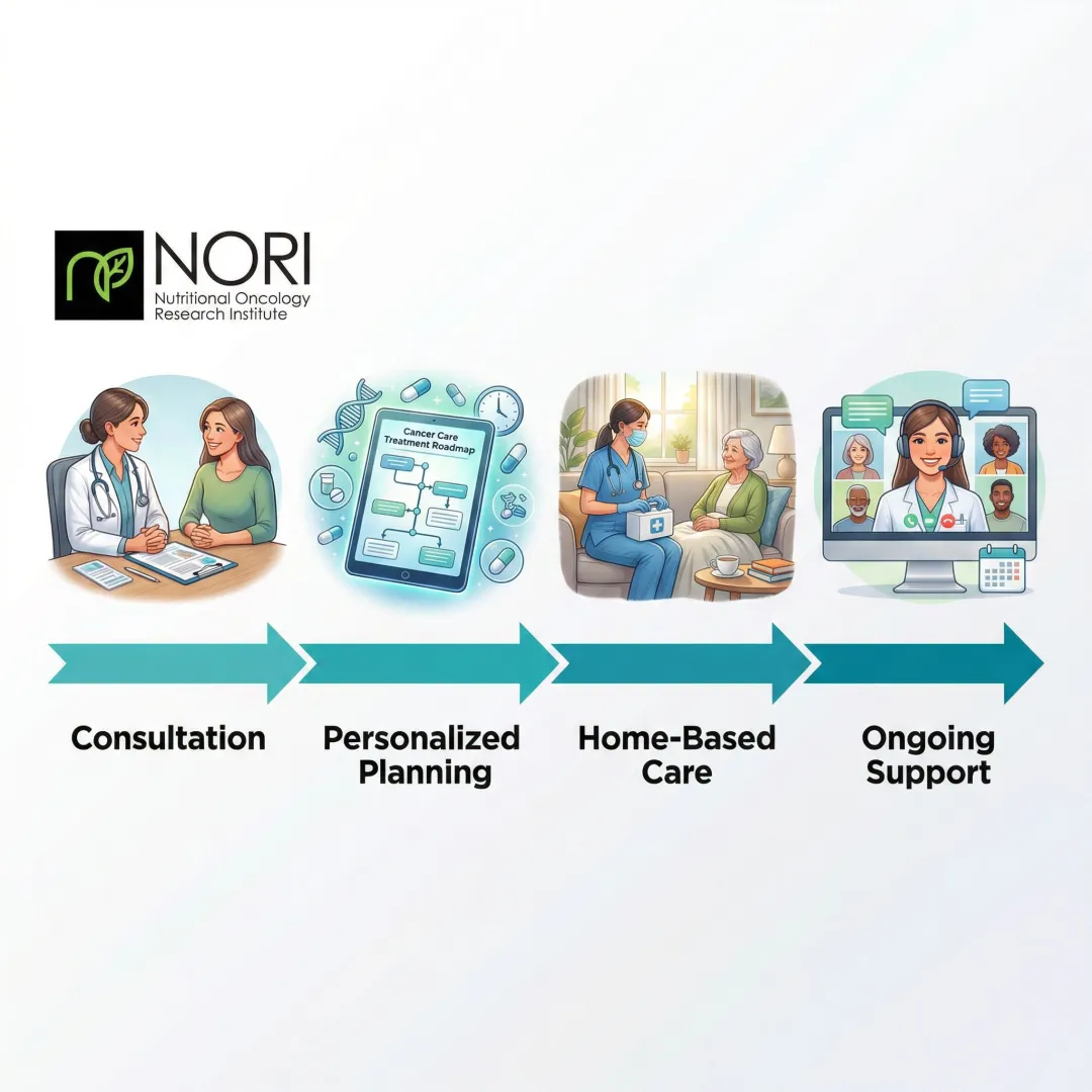 Step-by-step nutritional cancer support process with NORI protocol