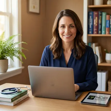 Cancer care expert conducting a free online oncology consultation via video call