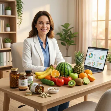 Natural cancer treatment nutritional counseling session with a specialist