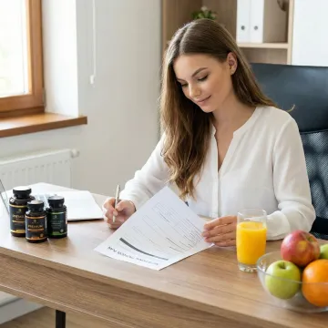 Person reviewing a personalized NORI nutritional protocol for cancer support at home