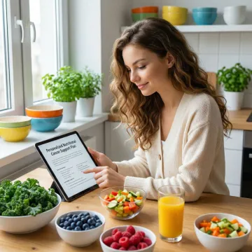 Person following a personalized natural nutrition plan for cancer support at home