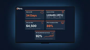 Five core recruiting metrics every hiring team should track dashboard infographic