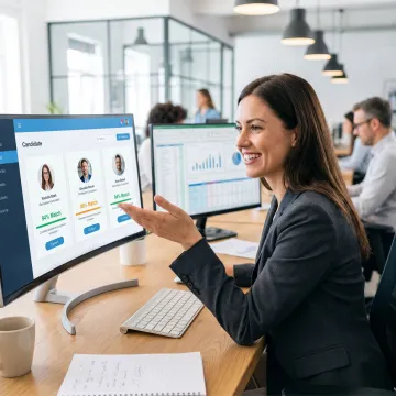 Agency recruiter reviewing matched candidates