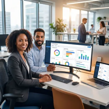 Recruiters using staffing software dashboard