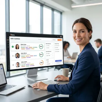 Recruiter using AI platform to source sales candidates