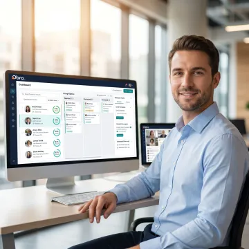 AI recruitment CRM dashboard with candidate pipeline