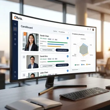 AI recruiting platform showing candidate matching results