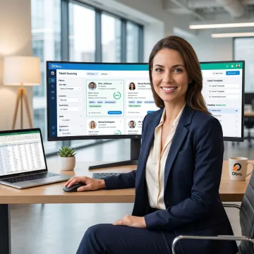Recruiter using AI resume database dashboard