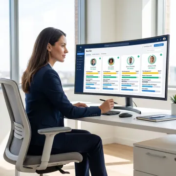Recruiter reviewing AI-matched candidate results