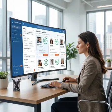 AI recruiting platform dashboard with candidate matches