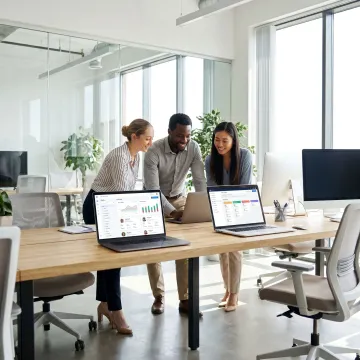 Recruiting team using AI hiring platform