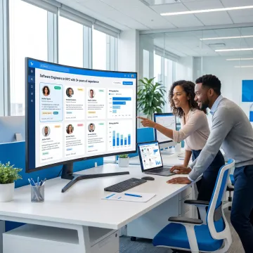 Recruiting team using an AI hiring platform