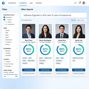 Hiring team reviewing matched software candidates