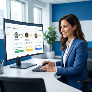 Recruiter sourcing candidates through subscription hiring platform