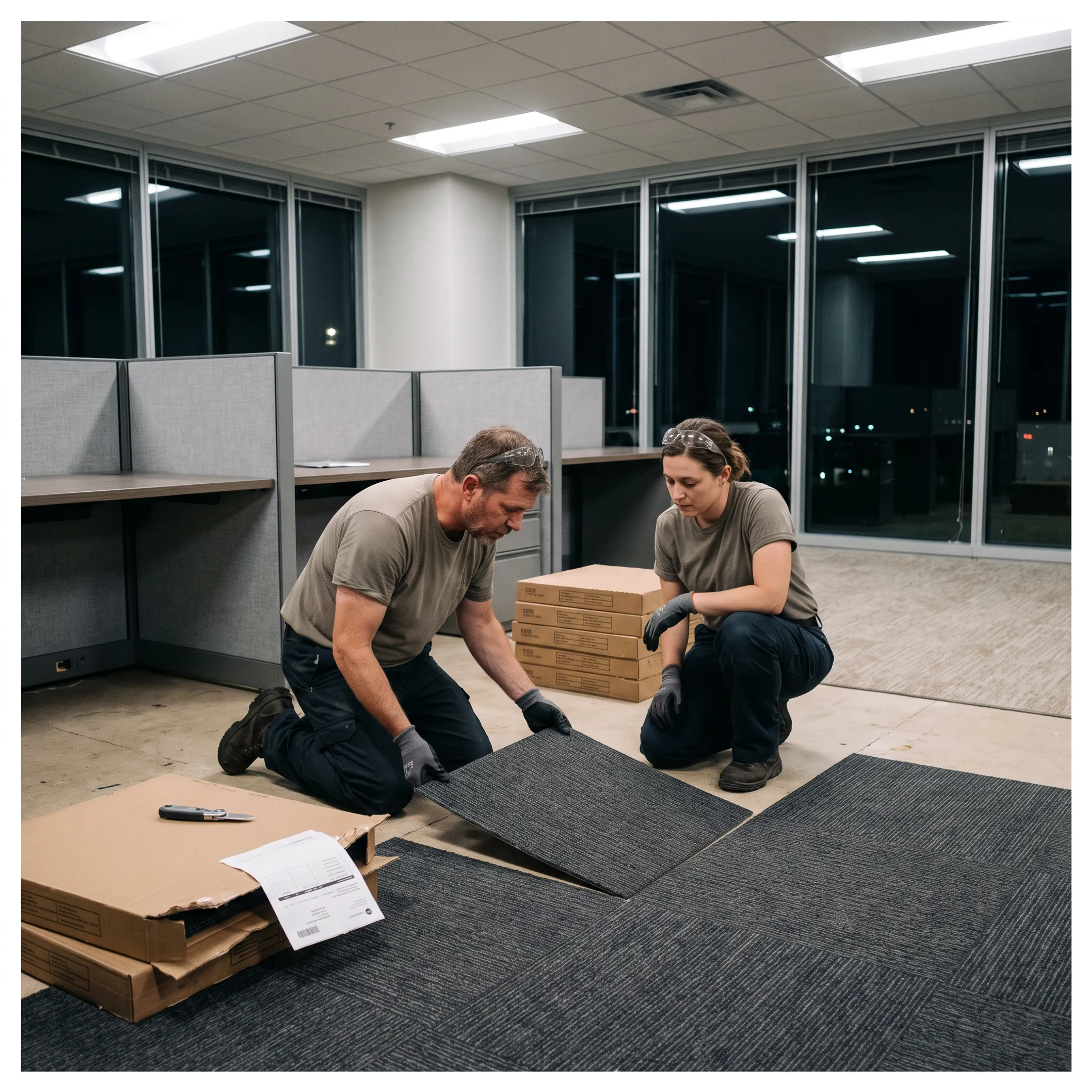 Commercial flooring installation in Huntsville AL office