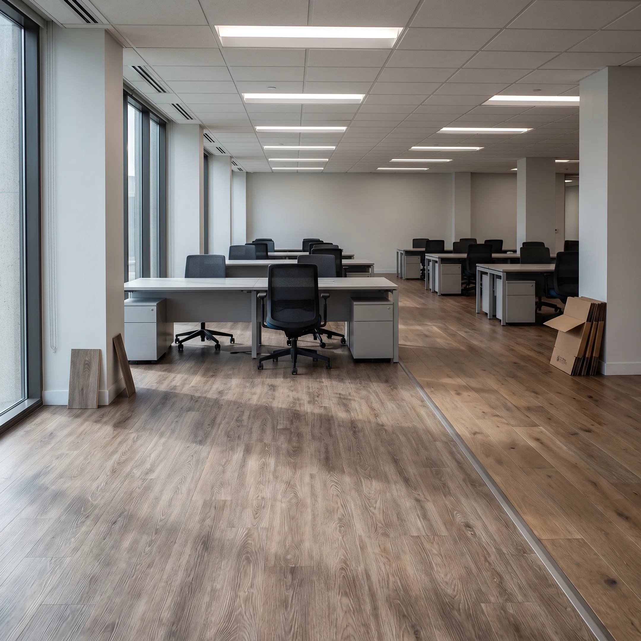 Commercial facility with durable wholesale vinyl and hardwood flooring installed