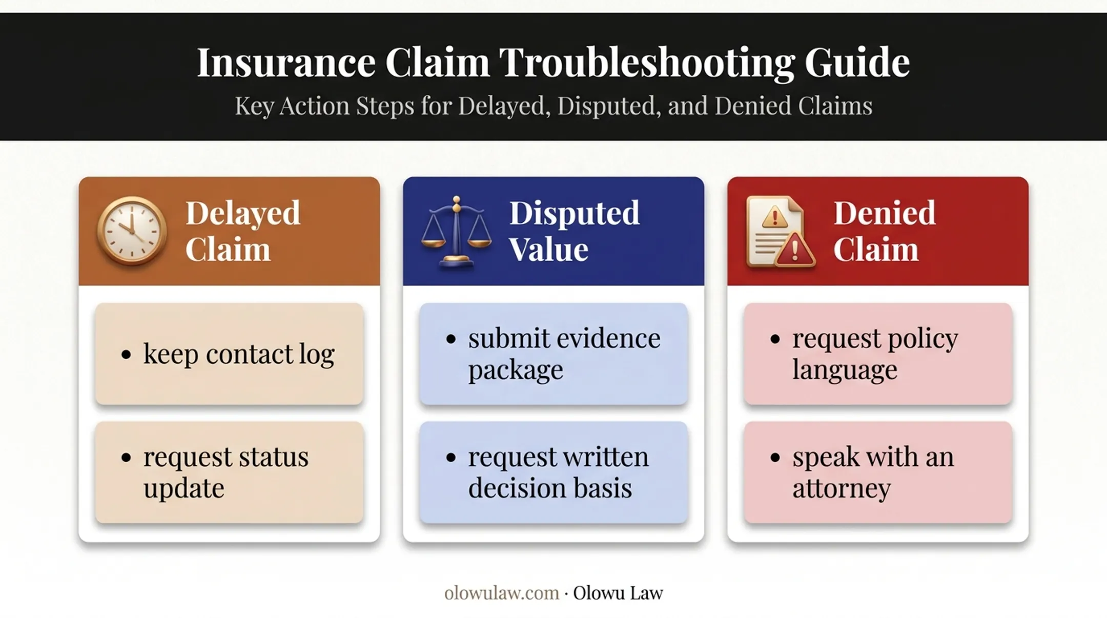 Three common car insurance claim problems and recommended responses