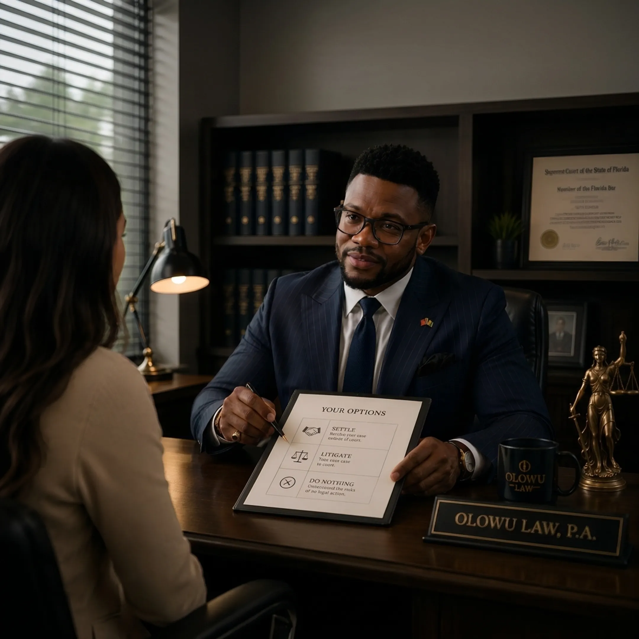 Attorney discussing a personal injury claim with a client
